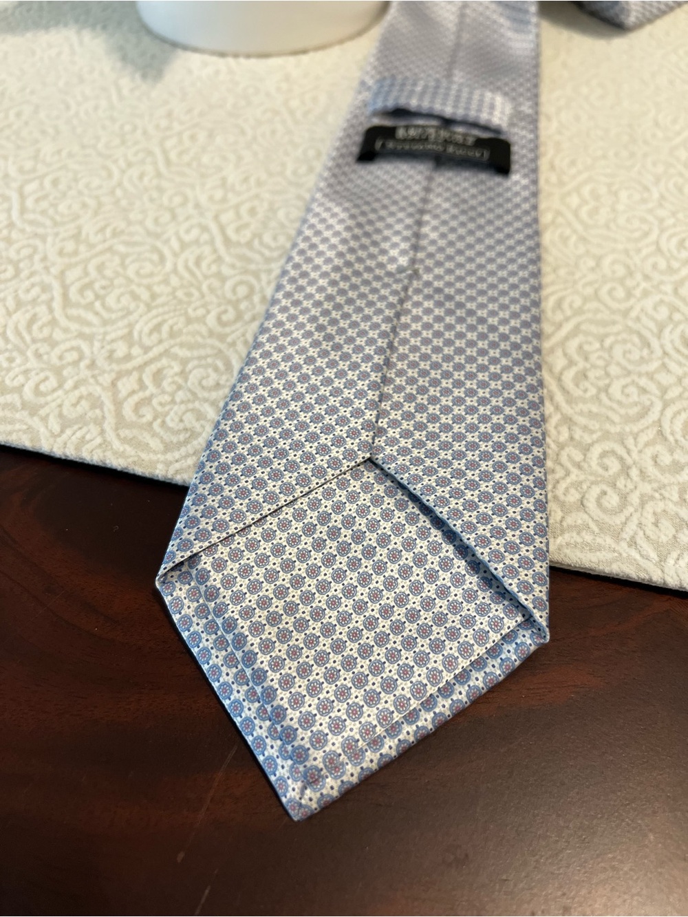 Stefano Ricci 100% Silk Tie Blue Medallion Print Luxury Italian Designer Tie - Picture 3 of 7